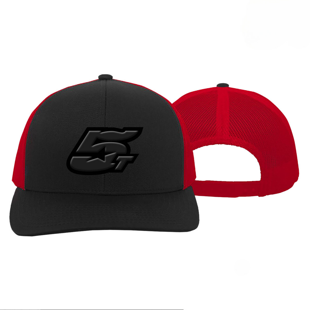 Hat - Black Out 5T SnapBack (Black/Red)