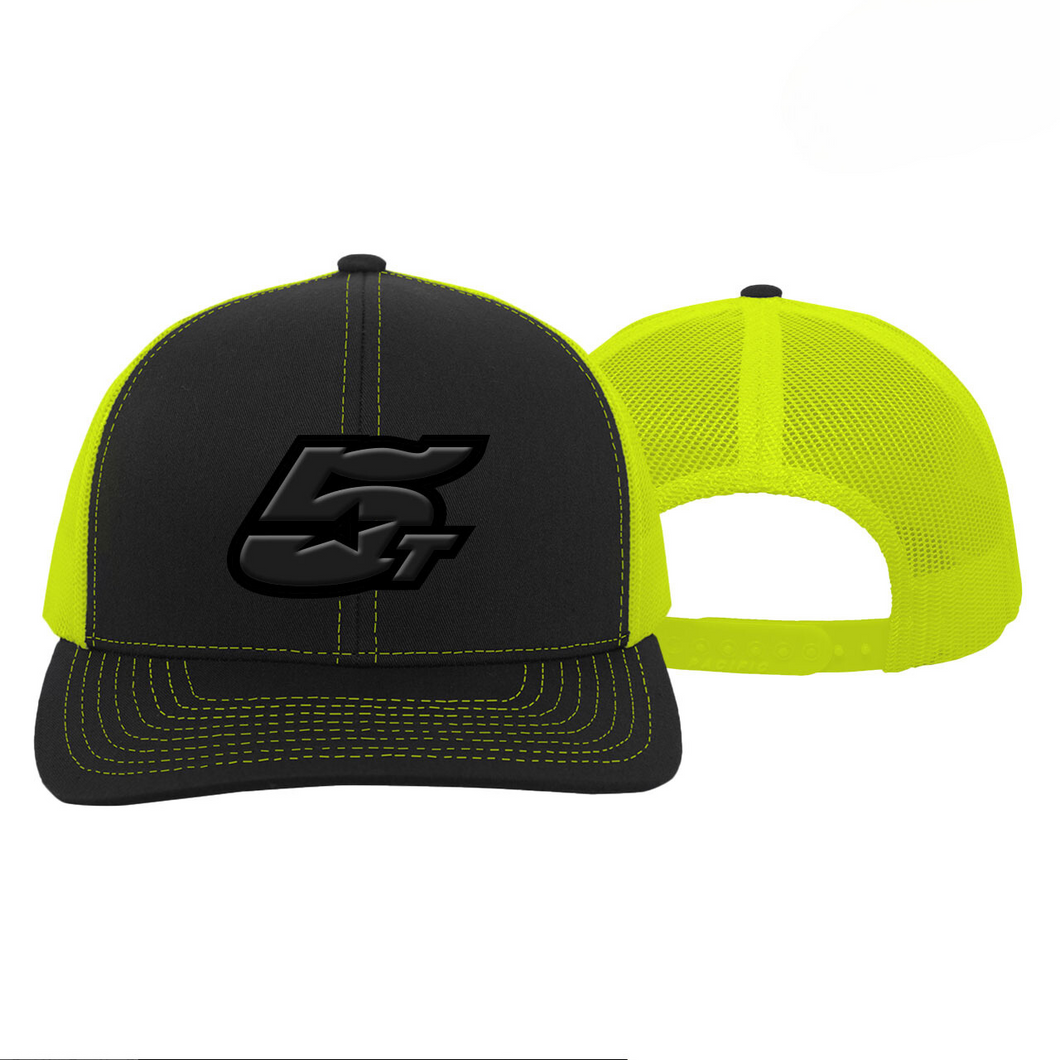 Hat - Black Out 5T SnapBack (Black/Neon Yellow)