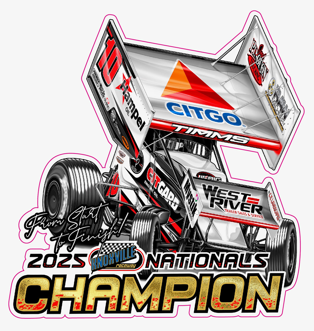 Decal - 2025 Knoxville Nationals Champion Sprint Car Sticker