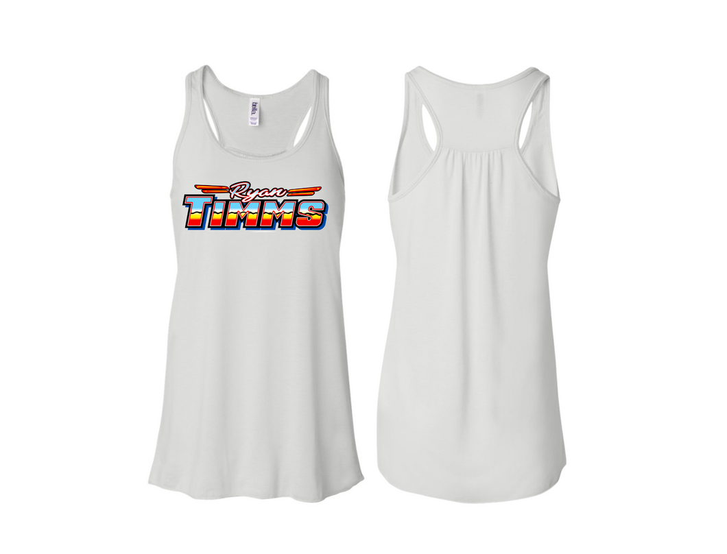 Retro Ryan Timms Womens Flowy Tank - White